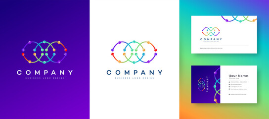 Fototapeta premium colorful Finite Element Analysis Logo With Premium Business Card Design Vector Template for Your Company Business