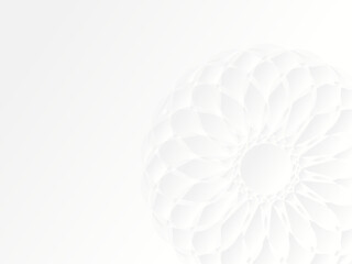 Snow-white vector background with a colorless pattern in the lower right corner.