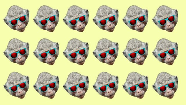 Monkey style wiggle moving color background. Abstract graphics in trendy colors and style. Seamless looped motion graphic animation.