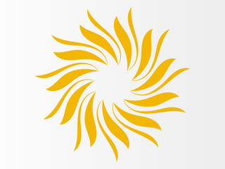 Symmetrical round pattern on a white background. Vector background or design element.