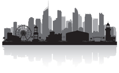 Fototapeta premium Gold Coast Australia city skyline silhouette