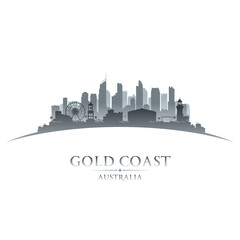 Fototapeta premium Gold Coast Australia city silhouette white background