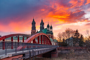 Poznan Cathedral at sunset, Poland