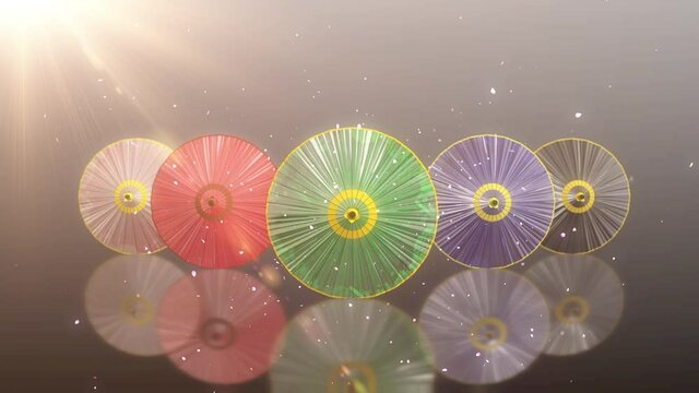 Japanese Chinese umbrella parasol loop animation