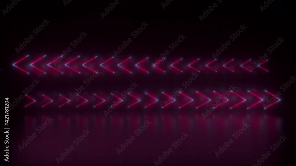Poster computer generated abstract background. neon arrows, 3d rendering direction concept