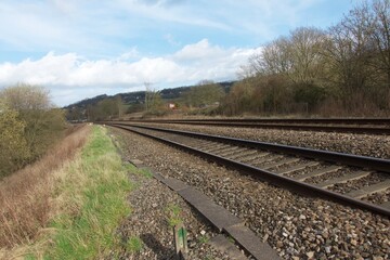 Obraz premium Inter-city mainline GWR train lines near Bath, UK