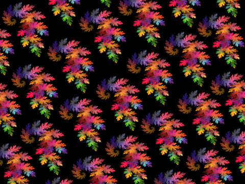 Computer generated fractal pattern with design