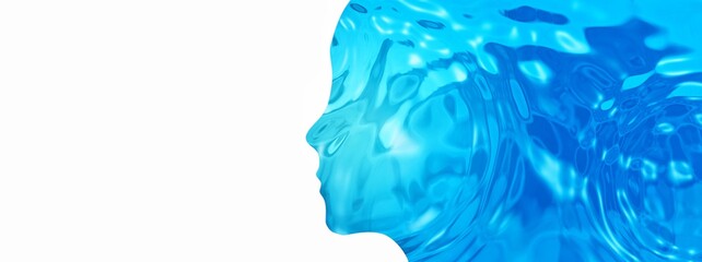 水素材で描いた抽象的な女性の顔のイラスト