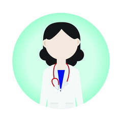 Illustration of female doctor icon .