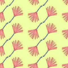 Simple single flower seamless pattern, illustration for printing on textile, fabric, wrapping, packing.