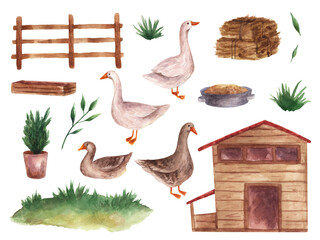 Village watercolor clipart