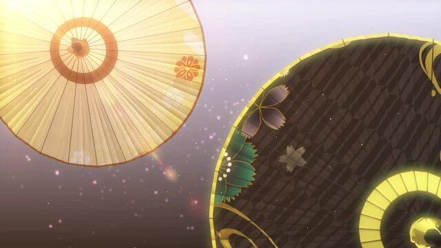 Japanese Chinese umbrella parasol loop animation