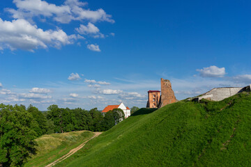 Fototapeta premium Panorama of the castle in Novogrudok, view from the side of Adam Mitskevich's hill