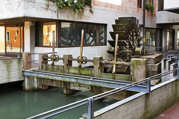 Water mill in Treviso. Veneto region. Italy