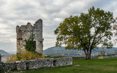 The Saint Vincent tower on the esplanade of Viviers in Ardèche