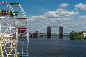 Embankment and Dnieper River in Kiev, Ukraine