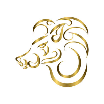 recommend clip art: gold line art of boar head. Good use for symbol, mascot, icon, avatar, tattoo, T Shirt design, logo or any design you want.