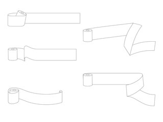 Unwound roll of toilet paper with place for text. Vector illustration