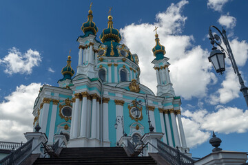 Fototapeta na wymiar View of Saint Andrew's church, Kiev, Ukraine