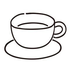 イラスト素材：　カップ　ソーサー　コーヒー　紅茶