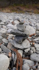 piled stones 