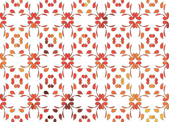 light ethnic red floral floral ornament on white background
