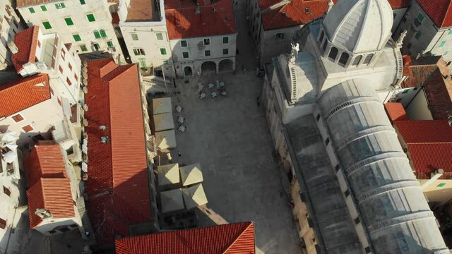 Aerial photo of Old Town of Šibenik, Croatia