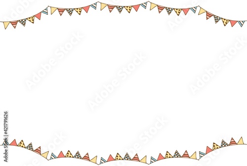 かわいい手描きの旗フレーム素材2 Wall Mural Wallpaper Murals みたらし かわいい手描きの旗フレーム素材2 Wall Mural Wallpaper Murals みたらし