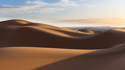 Fototapeta na wymiar Sonnenuafgang in der Sahara, früher Morgen in der Sahara