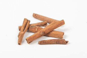 Cinnamon sticks isolated on white background