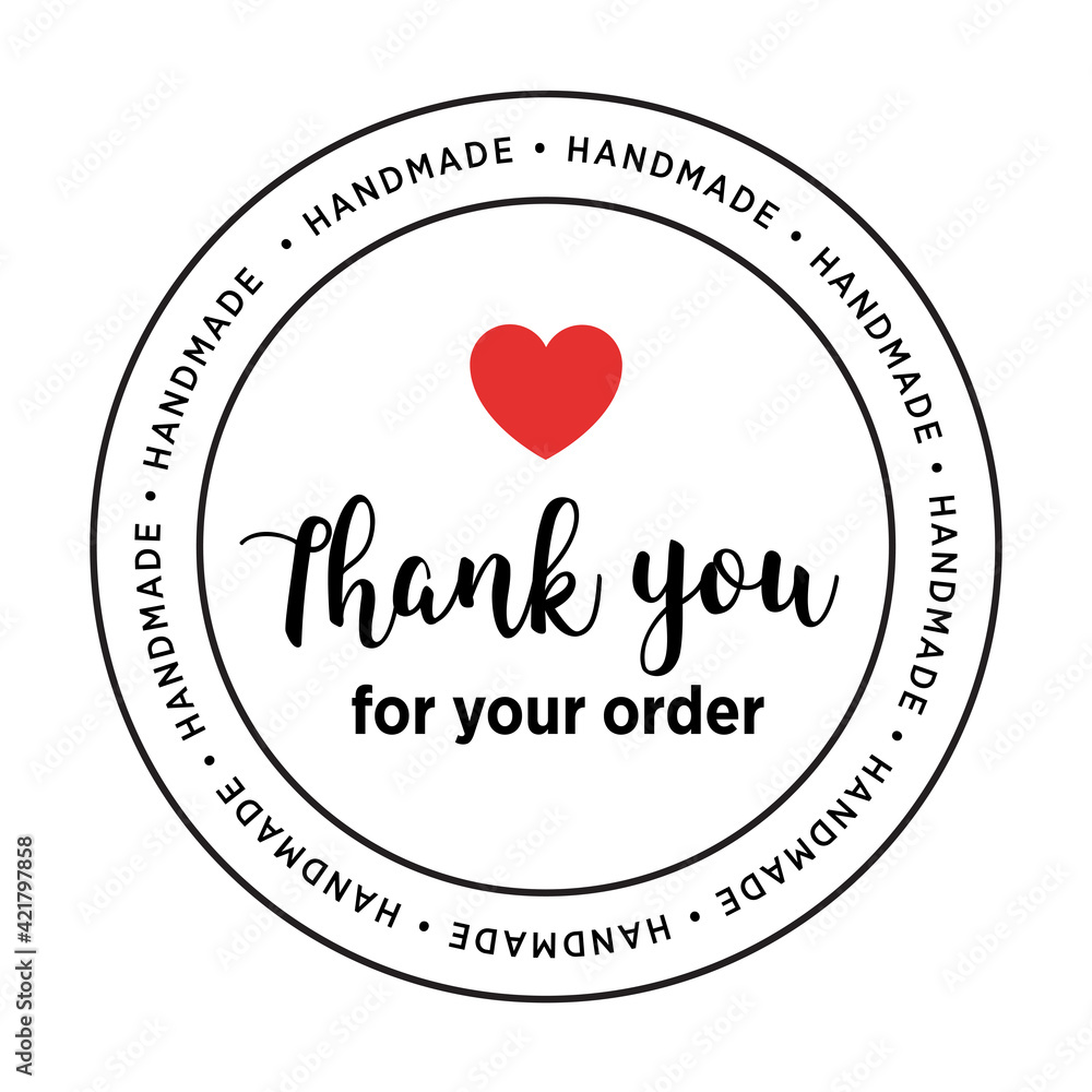 Sticker thank you order - handmade