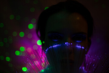 Galaktische Frau im cyber space