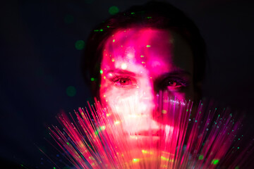 Galaktische Frau im cyber space