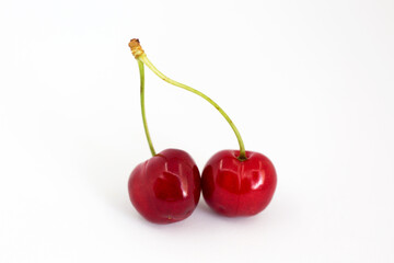cherries on white background