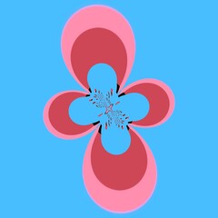 patterns and intricate cyclone style designs from repeating cube pattern in shades of pink 3D cubes on a bright plain turquoise background