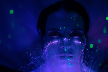Galaktische Frau im cyber space