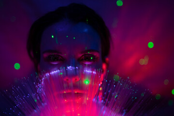 Galaktische Frau im cyber space