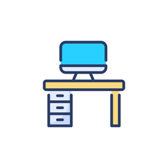 Computer Desk icon in vector. Logotype