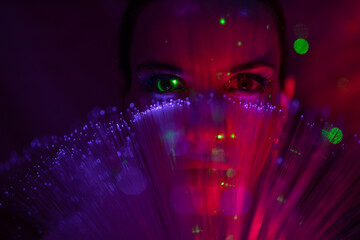 Galaktische Frau im cyber space