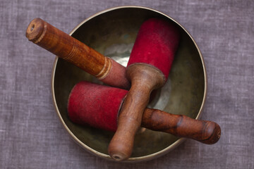 Singing bowls for sound massage