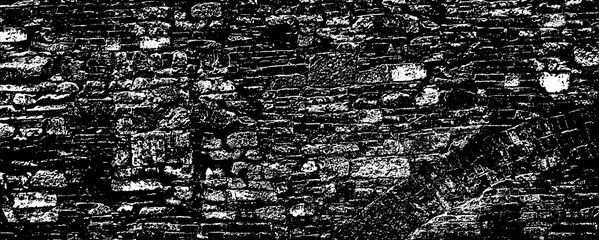 Fototapeta premium Old&nbsp;grungy&nbsp;retro&nbsp;dirty&nbsp;dusty&nbsp;brick&nbsp;wall&nbsp;of&nbsp;ancient&nbsp;city.&nbsp;Uneven&nbsp;pitted&nbsp;peeled&nbsp;surface&nbsp;brickwork&nbsp;of&nbsp;cellar&nbsp;worn.&nbsp;Ruined&nbsp;shabby&nbsp;stiff&nbsp;blocks.&nbsp;Hard&nbsp;solid&nbsp;messy&nbsp;ragged&nbsp;holes&nbsp;brickwall&nbsp;for&nbsp;3D&nbsp;grunge&nbsp;design