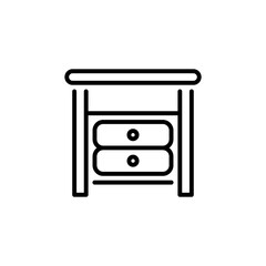 Bedside Table icon in vector. Logotype
