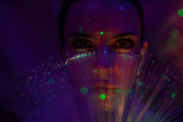 Galaktische Frau im cyber space