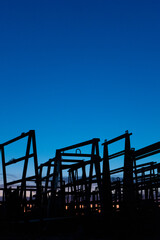 scaffolding and unused building scaffolding