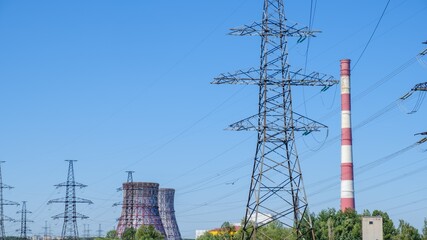 Electric supply sky metal industrial. power wire