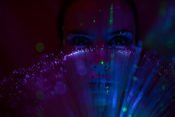 Galaktische Frau im cyber space