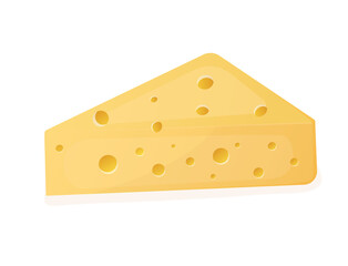 Piece of cheese.  Slice block of Swiss cheese.