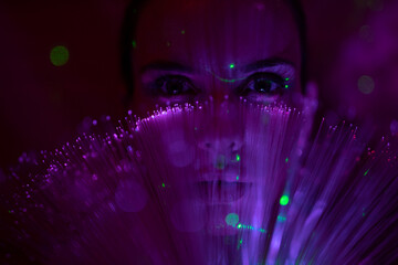 Galaktische Frau im cyber space