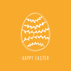 Happy Easter. Colorfull easter greeting card with eggs and rabbit. Vector illustration great for package banner