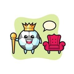 Mascot cartoon of football as a king